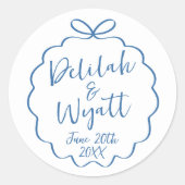 Sticker Rond Mariage de noms de plaisir Date Favoriser l'envelo (Devant)