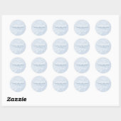 Sticker Rond Mariage de nuage d'aquarelle bleu enchantant (Feuille)