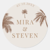 Sticker Rond mariage de palmier bohème (Devant)
