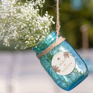 Sticker Rond mariage de palmier bohème