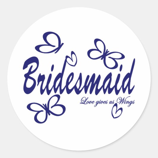 Sticker Rond Mariage de papillon/ domestique (Devant)