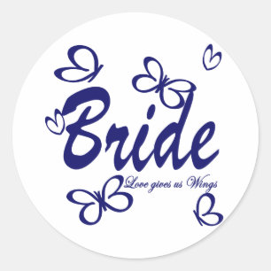 Sticker Rond Mariage de papillon/ Mariée