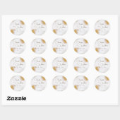 Sticker Rond Mariage de Parties scintillant d'or Abstraite Wate (Feuille)