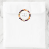 Sticker Rond Mariage de Parties scintillant d'or floral d'autom (Sac)
