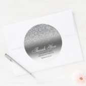 Sticker Rond Mariage de Parties scintillant en argent chic (Enveloppe)