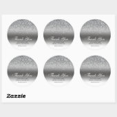 Sticker Rond Mariage de Parties scintillant en argent chic (Feuille)