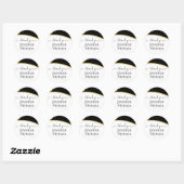Sticker Rond Mariage de Parties scintillant en or noir Sublime (Feuille)