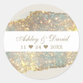 Sticker Rond Mariage de Parties scintillant holographique Iride (Devant)