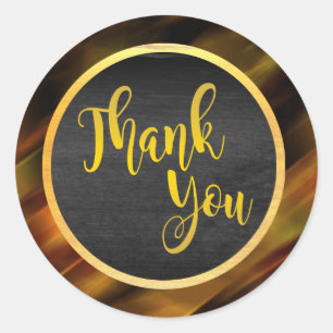 Sticker Rond Mariage de Parties scintillant Merci or