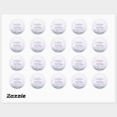 Sticker Rond Mariage de Parties scintillant moderne Silver Purp (Feuille)