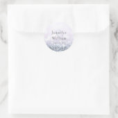 Sticker Rond Mariage de Parties scintillant moderne Silver Purp (Sac)