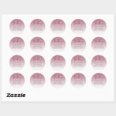 Sticker Rond MARIAGE de Parties scintillant rose BUDGET (Feuille)