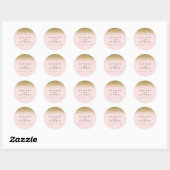 Sticker Rond Mariage de Parties scintillant rose et or (Feuille)