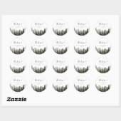 Sticker Rond Mariage de pins rustiques (Feuille)