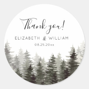 Sticker Rond Mariage de pins rustiques