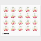 Sticker Rond Mariage de plage aux fleurs tropicales (Feuille)