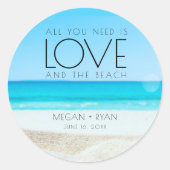 Sticker Rond Mariage de plage de destination (Devant)