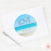 Sticker Rond Mariage de plage de destination (Enveloppe)