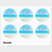 Sticker Rond Mariage de plage de destination (Feuille)