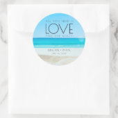 Sticker Rond Mariage de plage de destination (Sac)