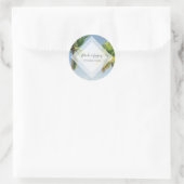 Sticker Rond Mariage de plage de palmiers tropicaux (Sac)