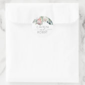 Sticker Rond Mariage de plage fleurie tropicale (Sac)
