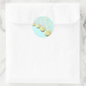 Sticker Rond Mariage de plage rose Blue Gold Seashell (Sac)