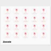 Sticker Rond Mariage de plage Tropical Sunset Palm Tree Beach (Feuille)