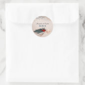 Sticker Rond Mariage de plage tropicale (Sac)