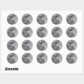 Sticker Rond Mariage de Pleine lune Monogramme moderne (Feuille)