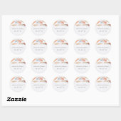 Sticker Rond Mariage de plumes d'aquarelle (Feuille)