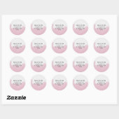 Sticker Rond Mariage de pointes de pinceau rose pâle (Feuille)