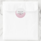 Sticker Rond Mariage de pointes de pinceau rose pâle (Sac)