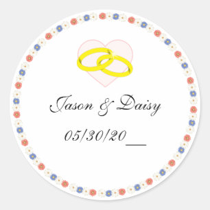 Sticker Rond Mariage de printemps (autocollant)