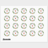 Sticker Rond Mariage de printemps aux fleurs sauvages rustiques (Feuille)