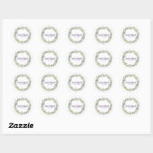 Sticker Rond Mariage de printemps Fleur sauvage rustique, Jardi (Feuille)