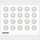 Sticker Rond Mariage de printemps Fleur sauvage rustique, Jardi (Feuille)