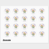 Sticker Rond Mariage de printemps Fleur sauvage rustique, Jardi (Feuille)