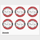 Sticker Rond Mariage de Red Country Paisley (Feuille)