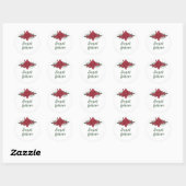 Sticker Rond Mariage de Red Roses Boho (Feuille)