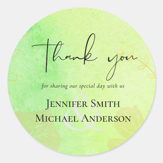 Sticker Rond Mariage de rêve a petit budget aquarelle sarcelle (Devant)