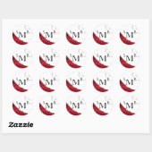 Sticker Rond Mariage de rose rouge (Feuille)