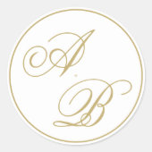 Sticker Rond Mariage de script de calligraphie de monogramme d' (Devant)