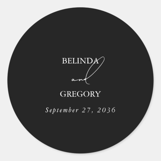 Sticker Rond Mariage de script de signature de calligraphie noi (Devant)