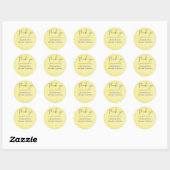 Sticker Rond MARIAGE de script jaune Turquoise BUDGET (Feuille)