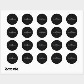 Sticker Rond Mariage de script moderne minimum classique manche (Feuille)