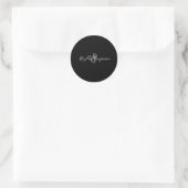 Sticker Rond Mariage de script moderne minimum classique manche (Sac)