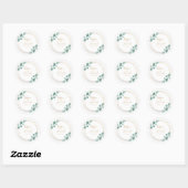 Sticker Rond Mariage de script or Eucalyptus moderne (Feuille)