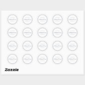Sticker Rond Mariage de script simple minimaliste (Feuille)