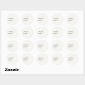 Sticker Rond Mariage de script tendance noir et ivoire (Feuille)